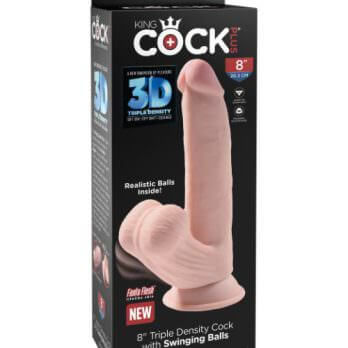 8" Triple Density Cock with Swinging Balls