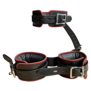 Bound X Heavy Duty Leather Collar with Attached Ankle Cuffs - Bound X by Share Satisfaction