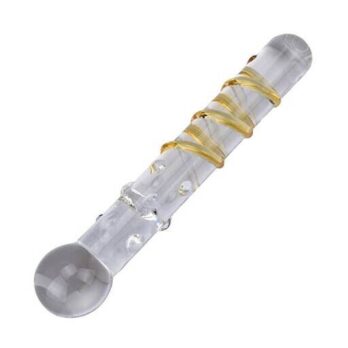 Lucent Yellow Stripe Glass Massager - Lucent by Share Satisfaction