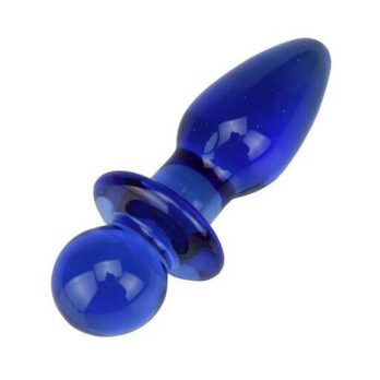 Lucent Azure Bulbed Glass Butt Plug - 4.5 Inch - Lucent by Share Satisfaction