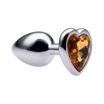 Kinki Range Alloy Love Heart Gemmed Butt Plug - 2.7 Inch - Kinki Range by Share Satisfaction