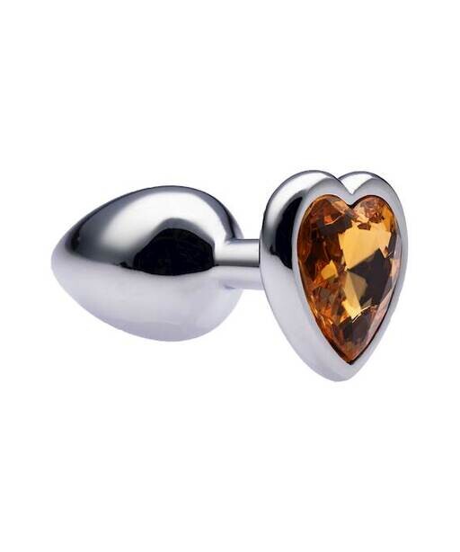 Kinki Range Alloy Love Heart Gemmed Butt Plug - 2.7 Inch - Kinki Range by Share Satisfaction