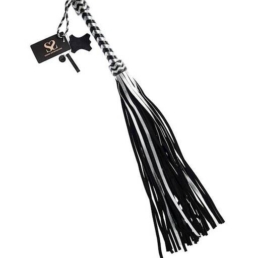Bound X Silver Metallic Leather Flogger - Bound X by Share Satisfaction