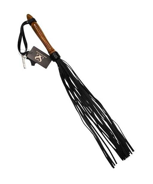 Bound X Nubuck Leather Flogger With Wooden Handle - Bound X by Share Satisfaction