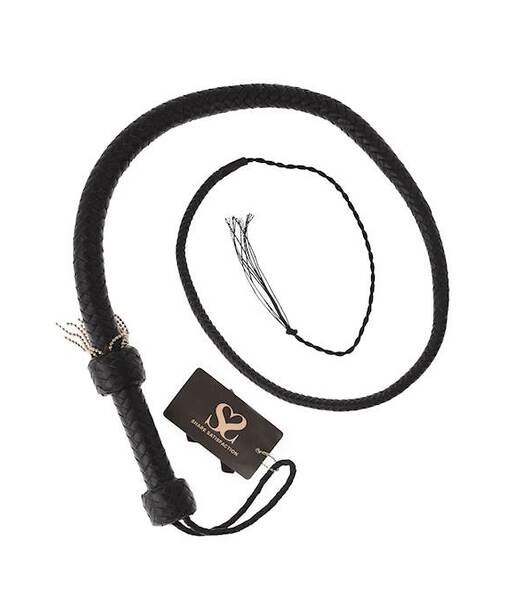 Bound X Leather Tassel Whip with Silver Balls -