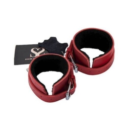 Bound X Textured Leather Wrist Cuff With Fur Lining - Bound X by Share Satisfaction
