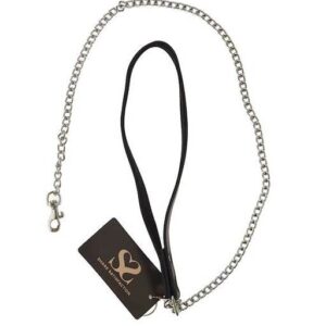 Bound X Chain Leash with Textured Leather handle -