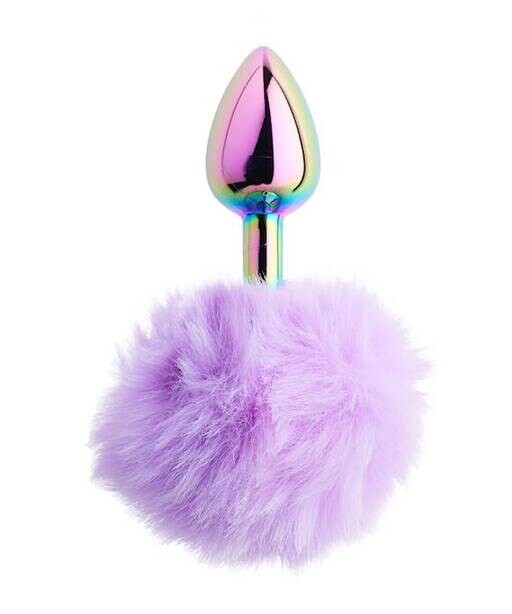 Kinki Rainbow Rabbit Tail Plug - 5.9 Inch - Kinki Range by Share Satisfaction