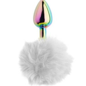 Kinki Rainbow Rabbit Tail Plug - 5.9 Inch - Kinki Range by Share Satisfaction