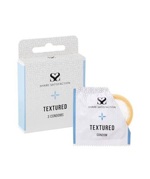 Share Satisfaction Textured Condoms 3 Pack - Share Satisfaction Condoms