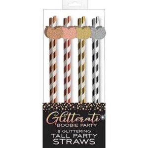 Glitterati Boobie Tall Party Straws - Little Genie