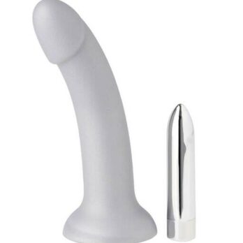 Nood Colours - Silver Dildo with Bullet - Foil Bag - Nood by Share Satisfaction