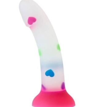 Nood Colours - Love Heart Confetti Silicone Dildo - Foil Bag - Nood by Share Satisfaction