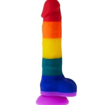 Nood Colours - Rainbow Silicone Dildo with Balls - Foil Bag - Nood by Share Satisfaction