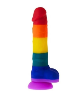 Nood Colours - Rainbow Silicone Dildo with Balls - Foil Bag - Nood by Share Satisfaction
