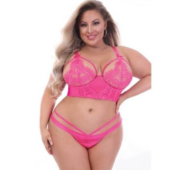 Bra Sets STM-11201X-Pink-3X/4X (H) - Seven Til Midnight