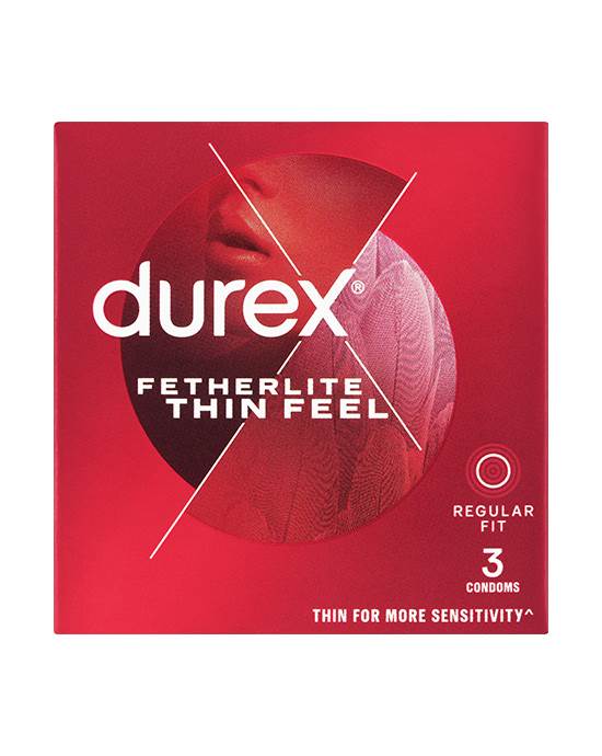 Durex Condoms Fetherlite Thin Feel Regular Fit 3pk - Durex