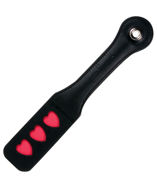 Sportsheets Leather Impression Paddle Hearts - Sportsheets