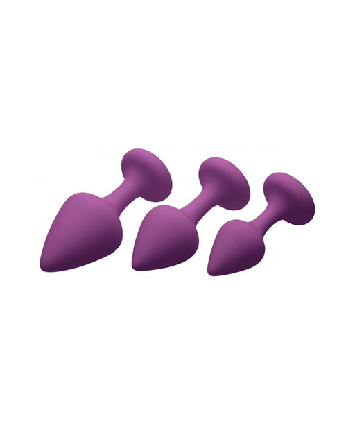 Purple Pleasures 3 Piece Silicone Anal Plugs -