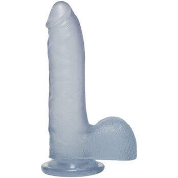 Crystal Jellies - 7 Inch Slim Cock With Balls Clear - Doc johnson