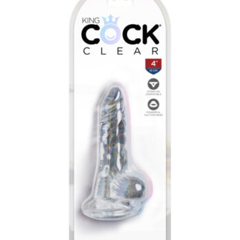 King Cock Clear Dildo with Balls - 4 Inch - King Cock